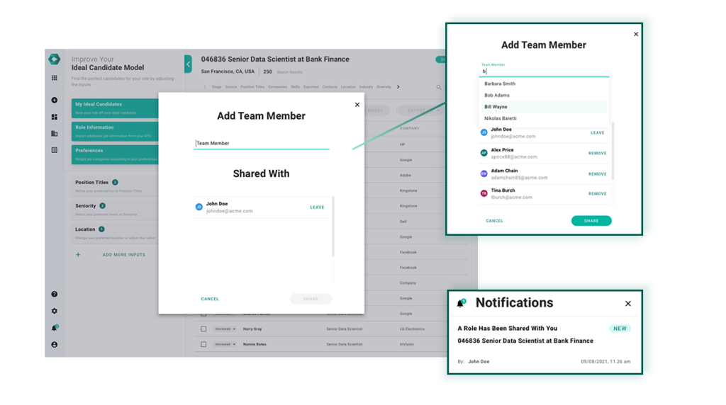 Censia Expanded Role Sharing workflow and notification